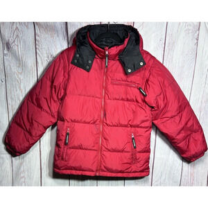 Companykids Reversible Down Filled Jacket Coat Red Black Size 14-16 Large